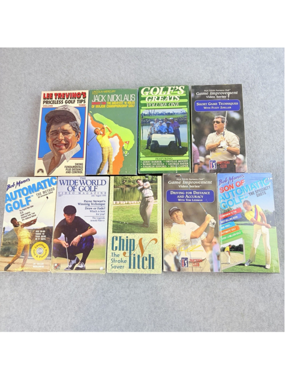 Vintage Golf VHS Lot 9 Instructional Trevino Nicklaus Palmer Bob Mann PGA